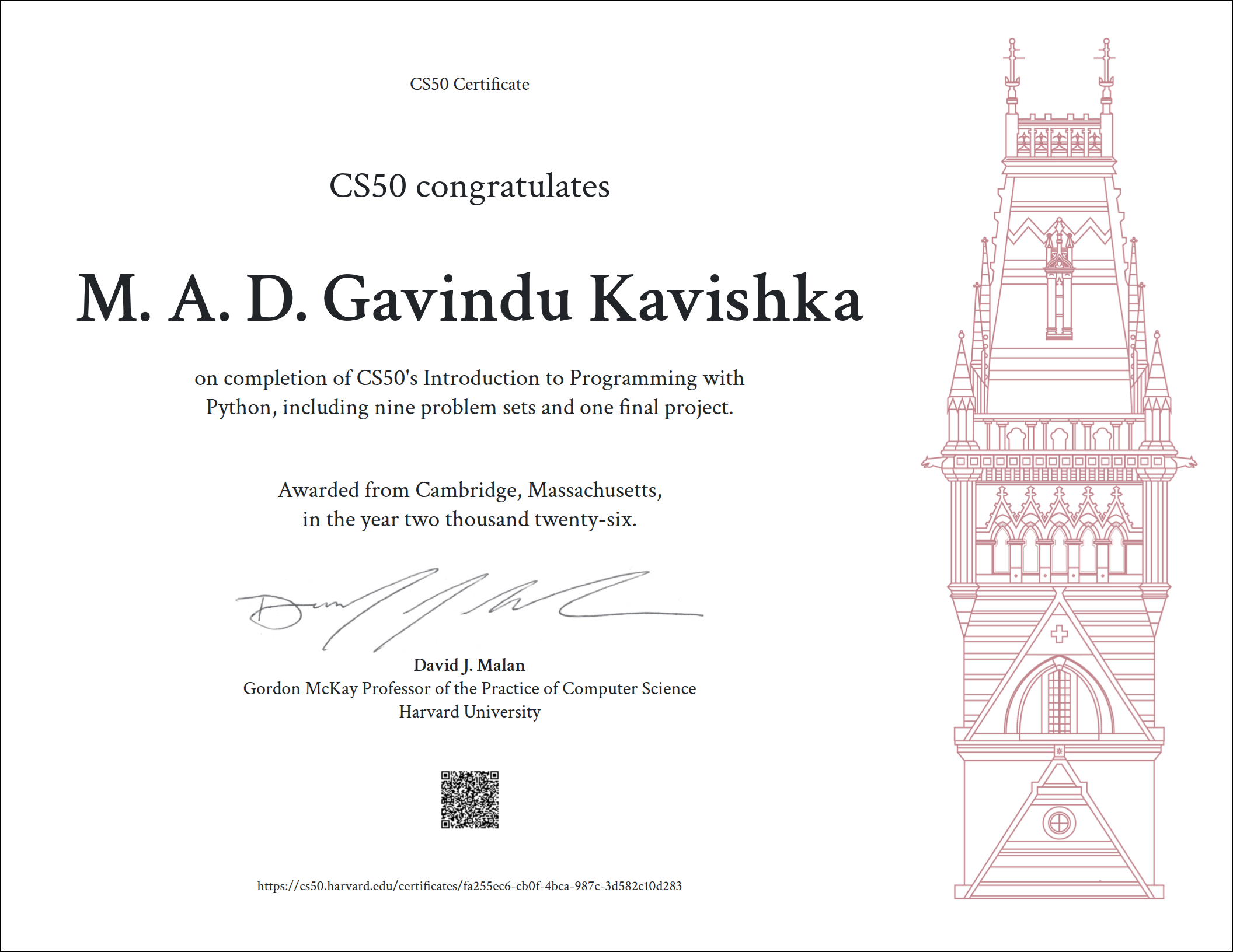 CS50P Certificate